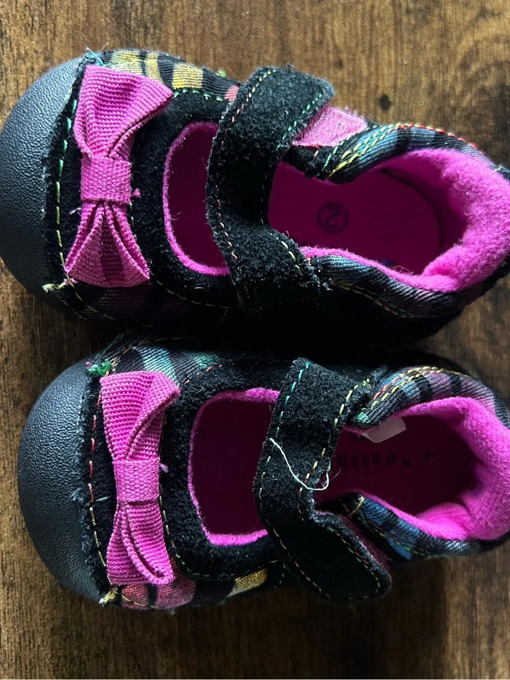 healthtex Black Toddler Mary Jane Shoes with Pink Accents